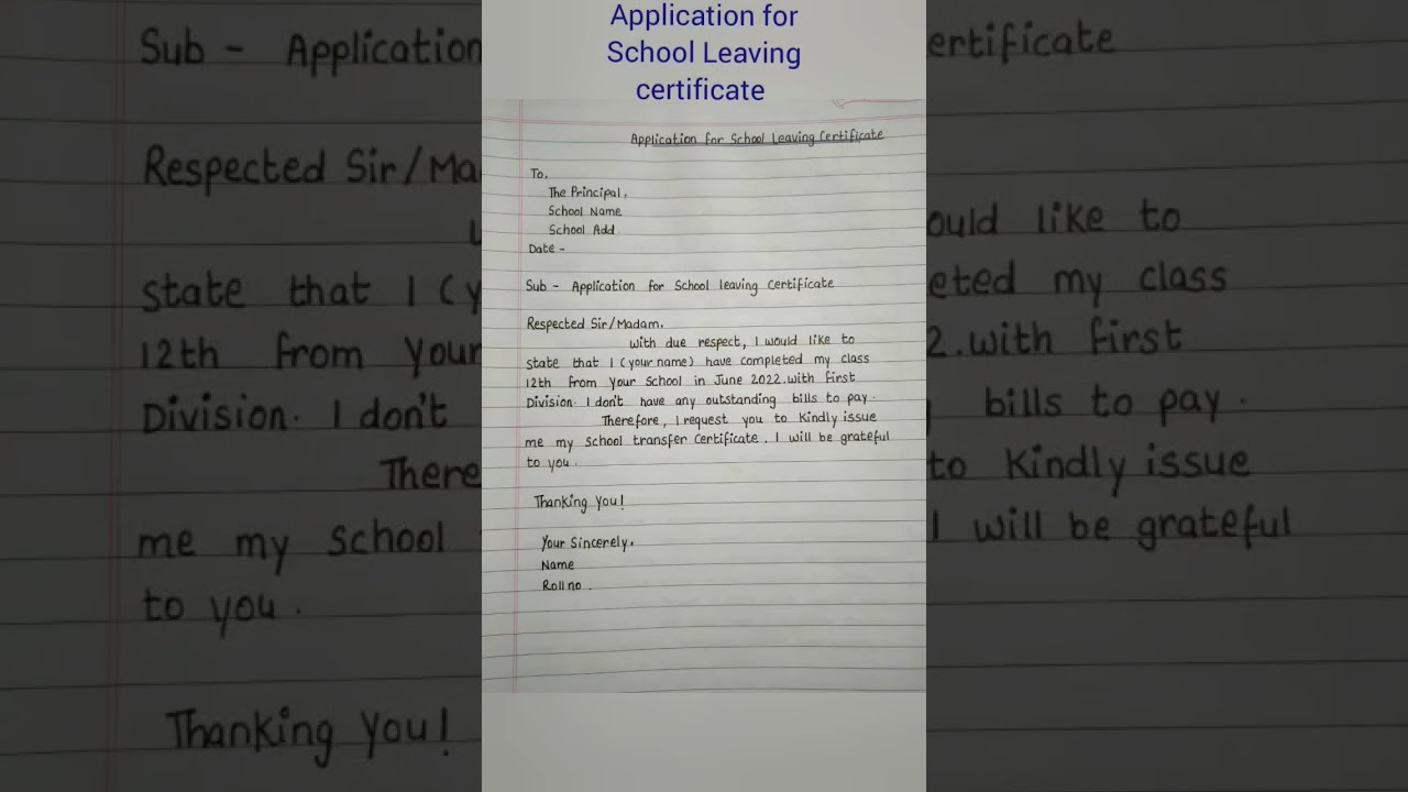 Application For School Leaving Certificate Transfer Viral Trending