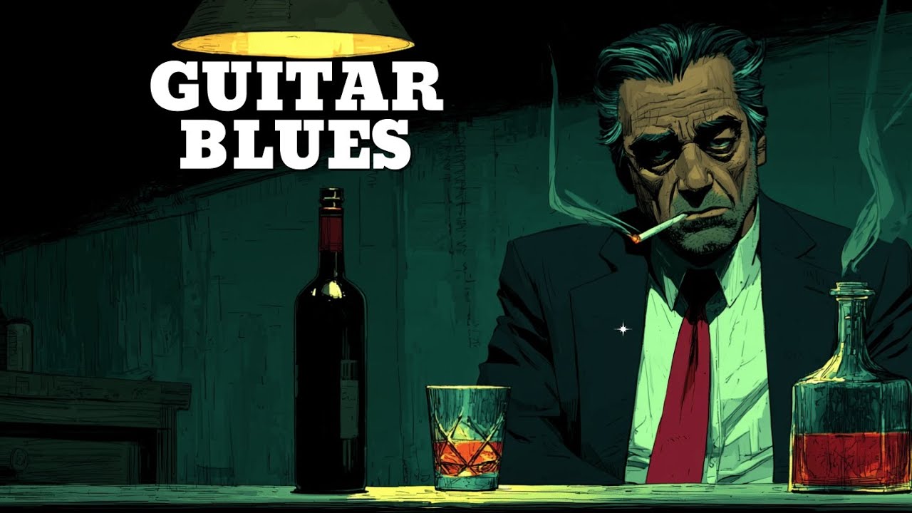 Медленная блюзовая гитара для полуночных вибраций и глубоких мыслей | Душевное инструментальное соло