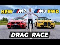 2023 BMW M2 vs 2023 BMW M3 RWD: Drag Race