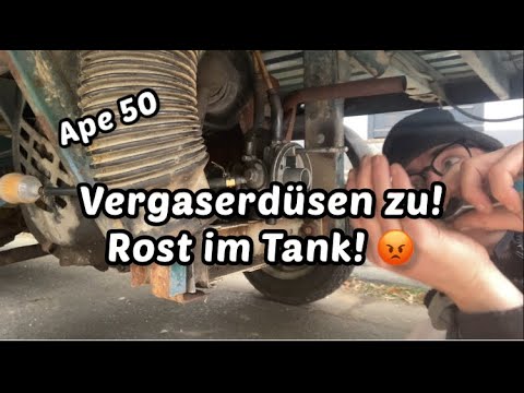 Ape 50 - Vergaserdüsen reinigen. Rost im Tank!