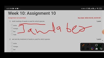 Forest and their Management Assignment Quiz Week -10😀