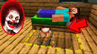 ¡¡HAY UN RONALD MCDONALD HORRIBLE OCULTO DEBAJO DE LA CAMA EN MINECRAFT!!