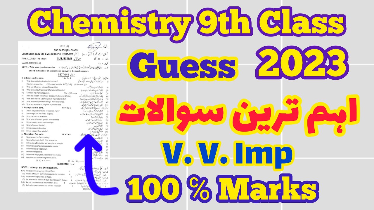 Class 9th Chemistry Guess 2023 Chemistry Guess Paper 9th 2023 Chemistry Class 9th chemistry guess 2023 chemistry guess paper 9th 2023 chemistry