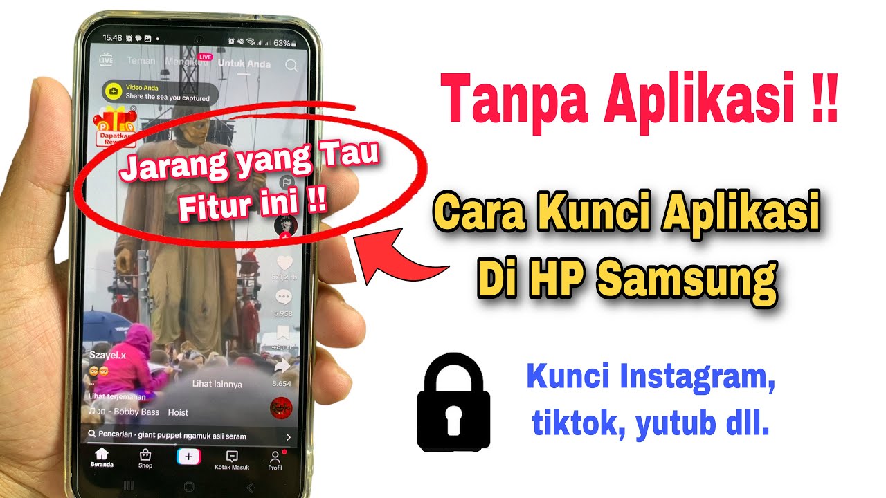 CARA MENGUNCI APLIKASI DI HP SAMSUNG - YouTube