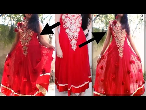 kaise purani anarkali dress ko nya designer floral look dein/in hindi