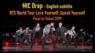 17. MIC Drop @ BTS World Tour Love Yourself: Speak Yourself Final in Seoul 2019 [ENG SUB] [Full HD] Resimi