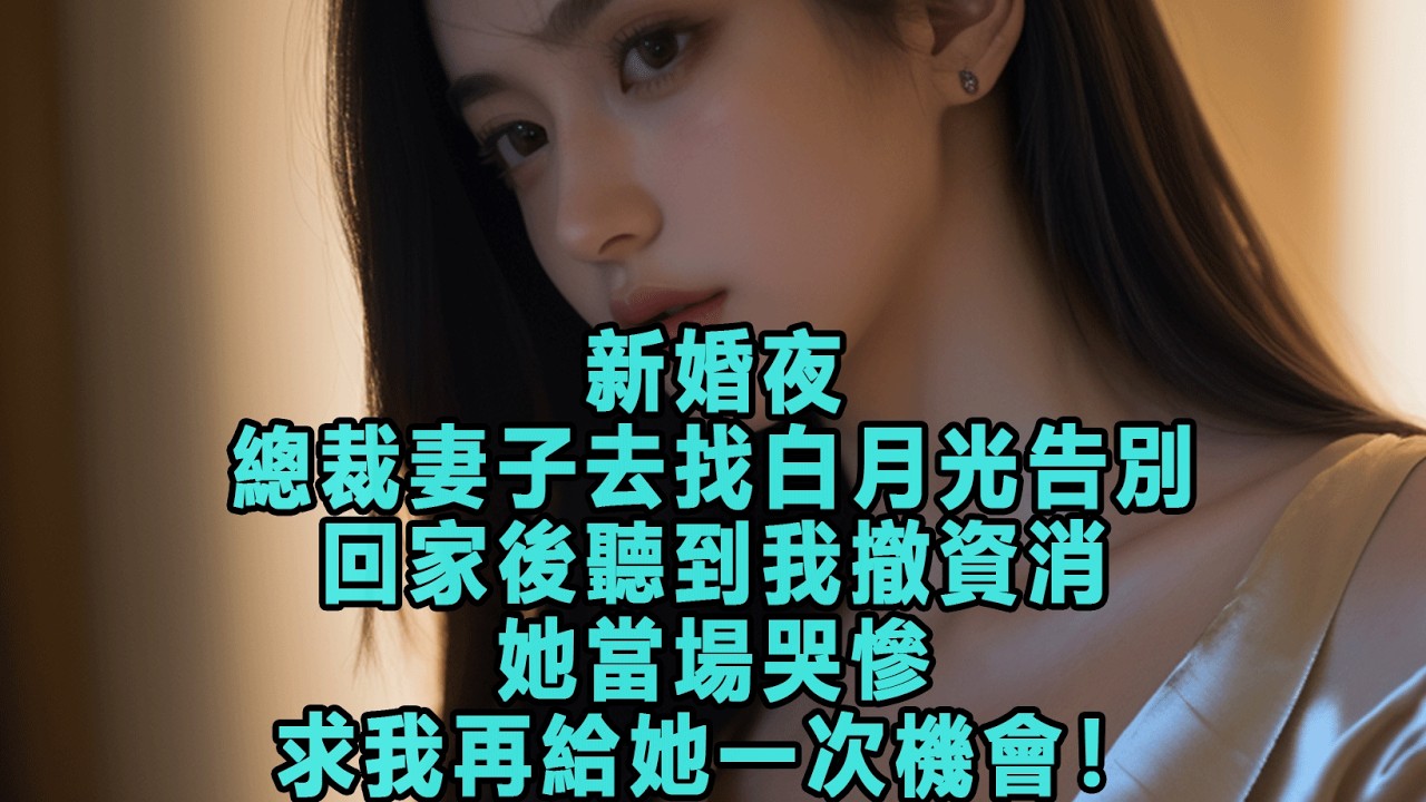 新婚夜，總裁妻子去找白月光告別，回家後聽到我撤資消息，她當場哭慘了，求我再給她一次機會！#出軌小說 #愛情故事 #白月光 #幸福人生