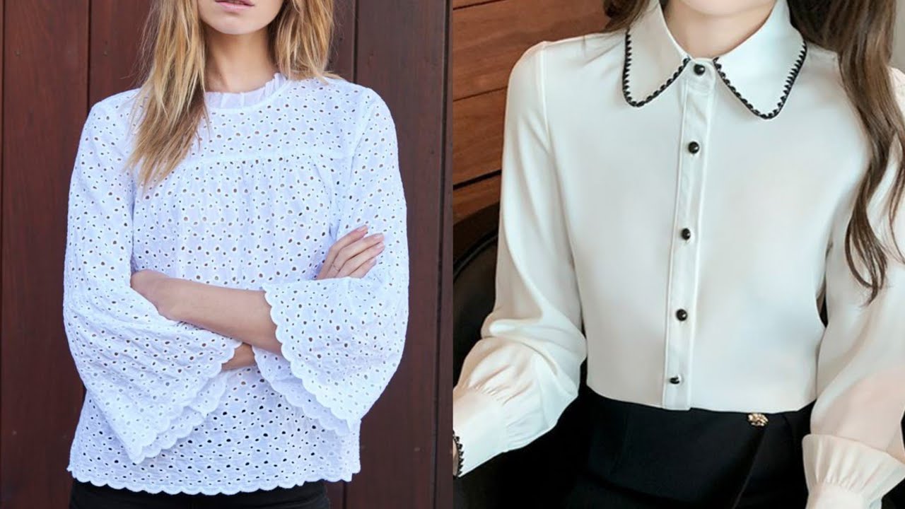 Top 50 Latest beautiful White frocks, kurtis & tops designs for girls || Embroidered white tops