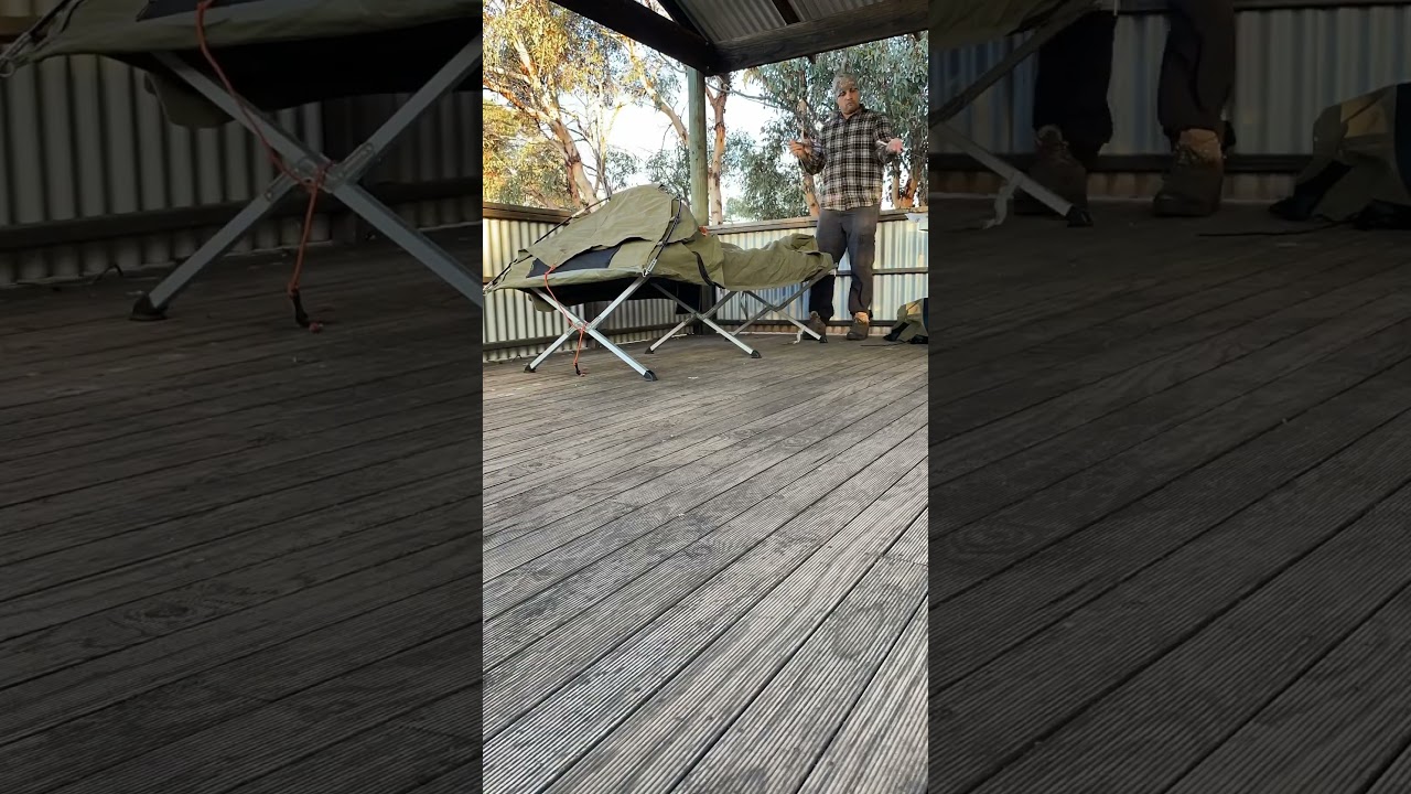 Darche swag and Mamutt sleeping bag. 