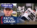 Three killed after car and truck crash on Queensland highway | 9 News Australia