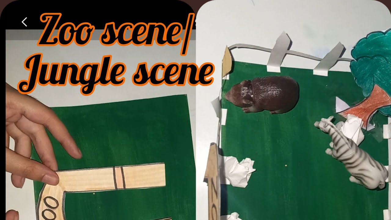 How to make zoo🦁🐯/jungle scene🌳💮|Project ideas