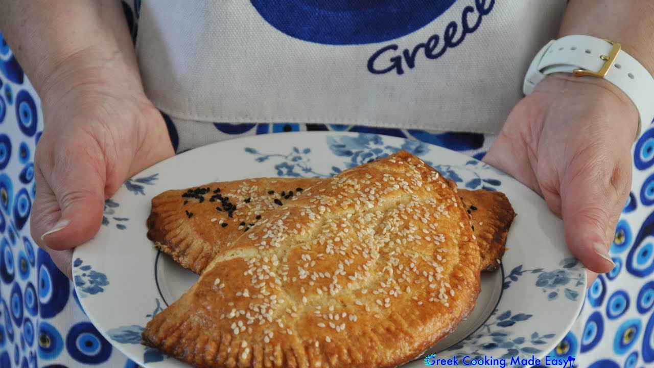 Greek individual Cheese Pies with Kourou Dough - Κασερόπιτες Ατομικές με ζύμη Κουρού | Greek Cooking Made Easy