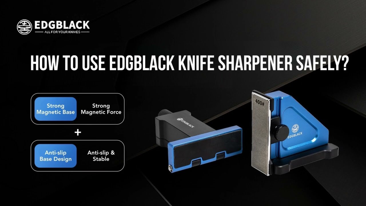 How to Use EDGBLACK Knife Sharpener Safely 🔪✨ - YouTube