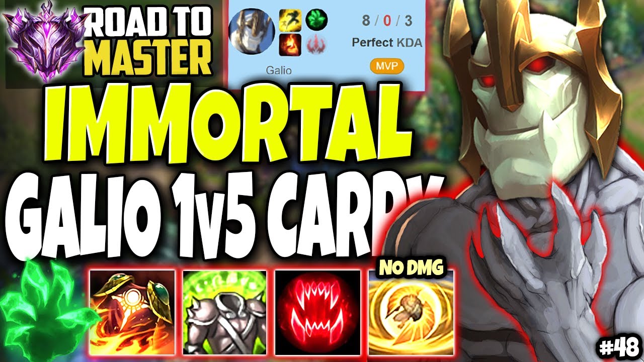 *True 1v5* Immortal Galio shouldn't exist, is WAY TOO BROKEN 🔥 Road to Master #48 Galio s10 Gameplay