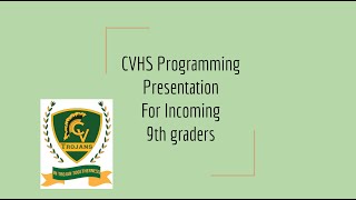 Rising 9th Grade Programming