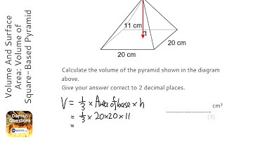 Volume And Surface Area: Volume of Square-Based Pyramid (Grade 5) - OnMaths GCSE Maths Revision