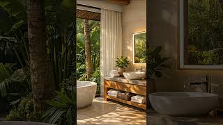 This Tropical Bathroom is the Ultimate American Flex 🇺🇸 #HomeTour #ModernHome #BathroomDesign #USA