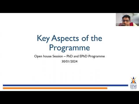 PhD Admission 2024 Info Session Webinar - video from IIM Trichy