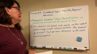 Lesson 8.4 Installment Loans Monthly Payment Allocation