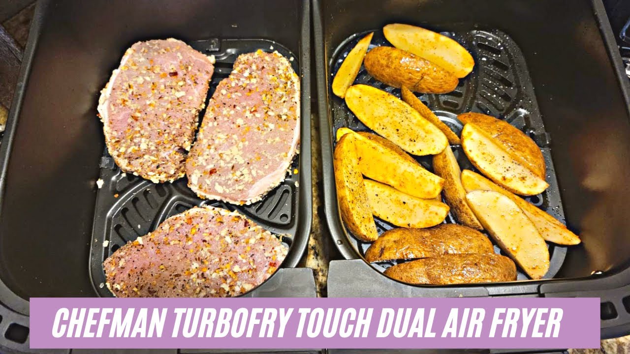 Chefman Turbofry Digital Touch Dual Basket Air Fryer, XL 9 Qt