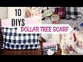 🎀10 DIYS W/ DOLLAR TREE SCARF 🎀NO SEW PILLOW, STOCKING, GARLAND etc...