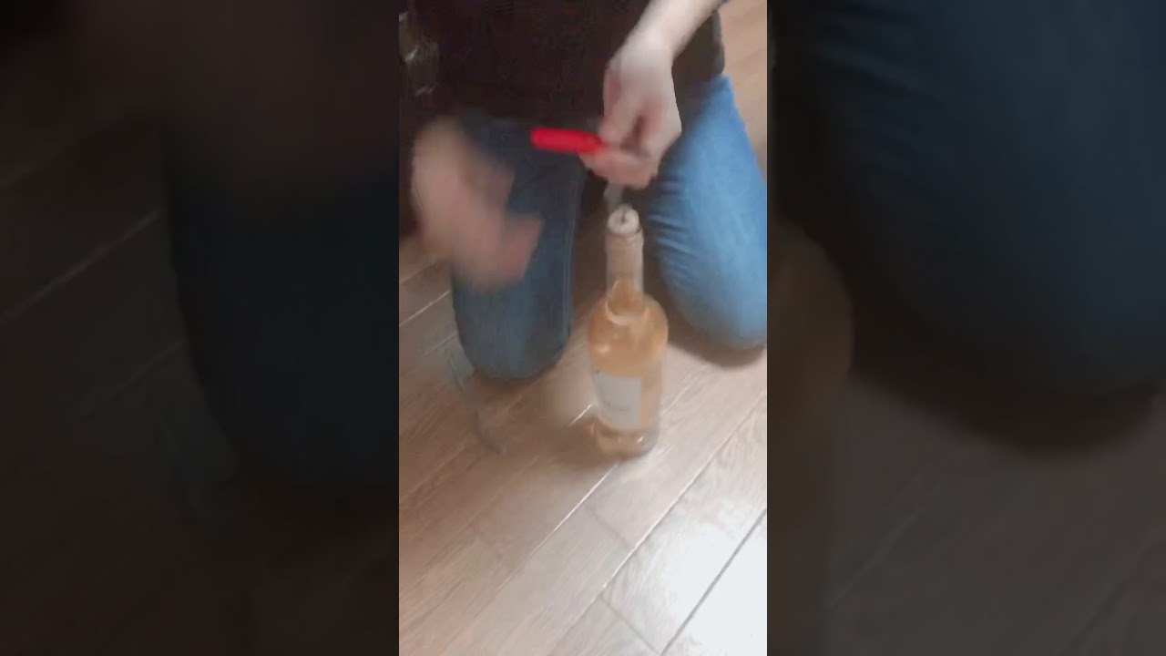 How to open wine bottle without cork opener (part 2) - YouTube