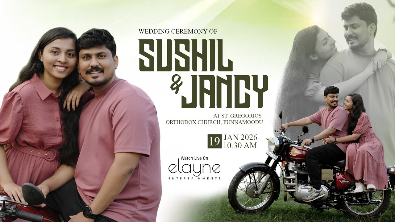 Wedding Ceremony | Sushil & Jancy | St. Gregorios Orthodox Syrian Church  Punnamoodu - LIVE