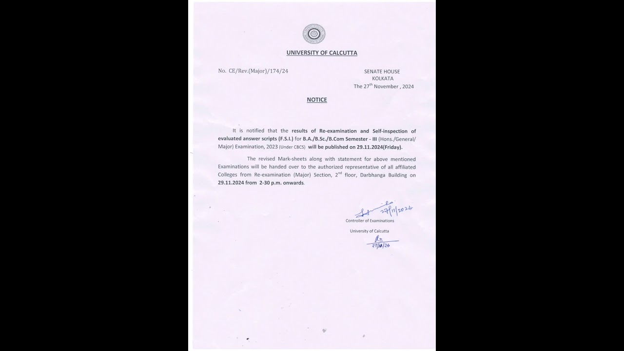 CU result notice ll CU result notice today ll CU review Result l CU review Result Notice l CU notice