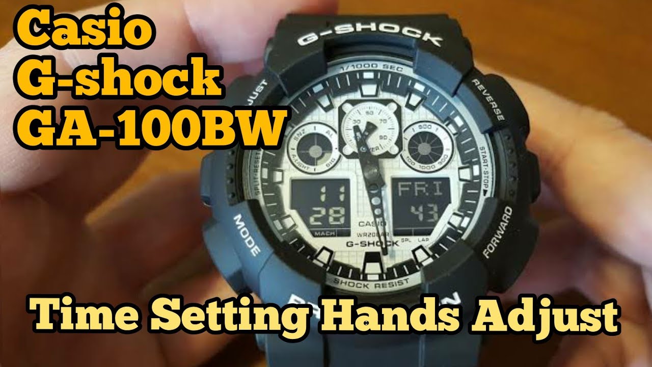 How to Set Time on Casio G-SHOCK GA-100BW | G Shock Time setting ...