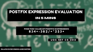 Evaluate Postfix Expressions - Ugc Net Ds & Algorithm Question