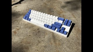 PBT Violet KBDFans Keycaps on the Varmillo Miya Pro