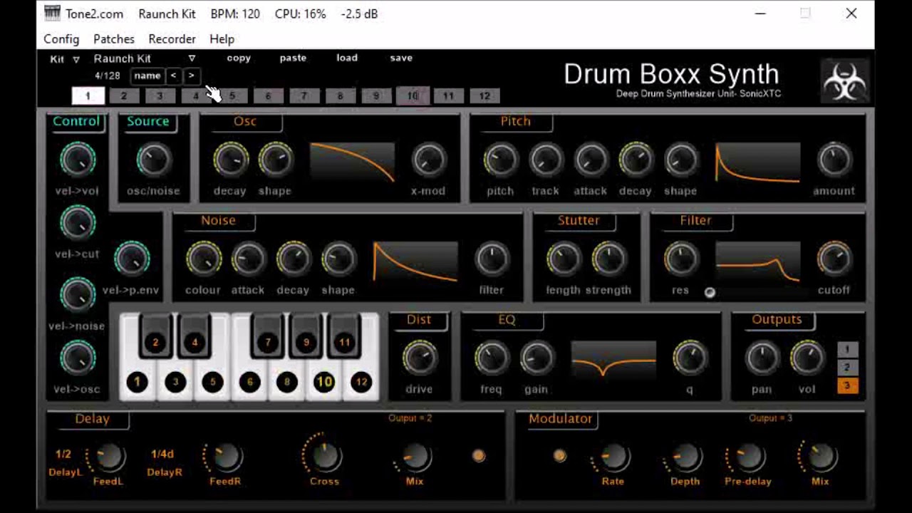 Drum Boxx Synth Deep Drum Synthesizer Unit by SonicXTC