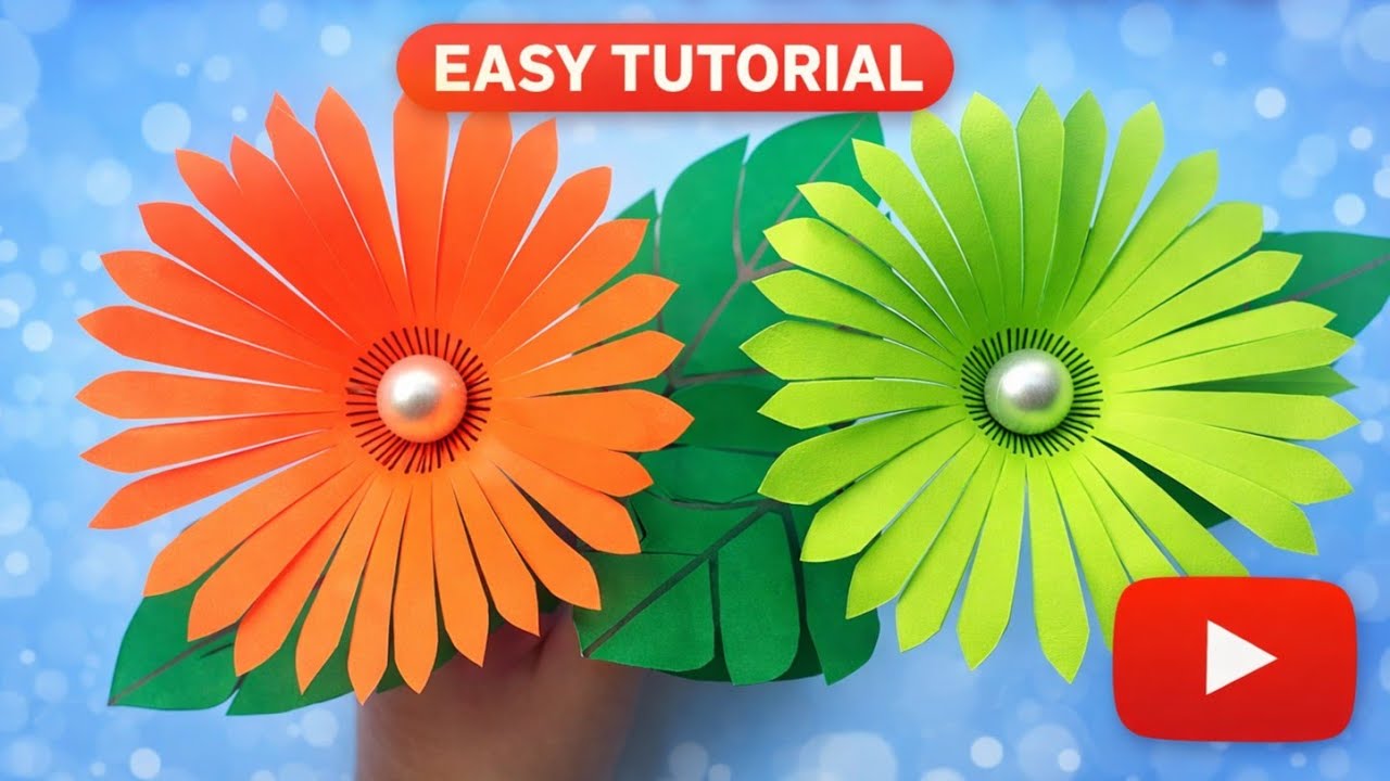 PAPER FLOWER || Easy and Beautiful Paper Flower Making Tutorial || DIY Craft Ideas 