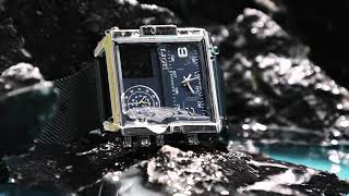 LIGE Men's Quartz Electronic Double Display Watch - Multifunctional Waterproof Luxury Watch