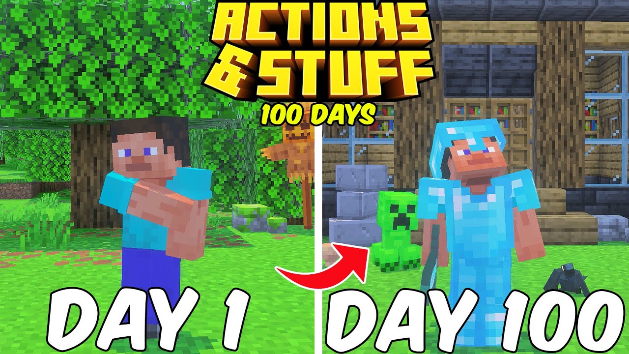 100 Days with Actions & Stuff in Minecraft Bedrock
