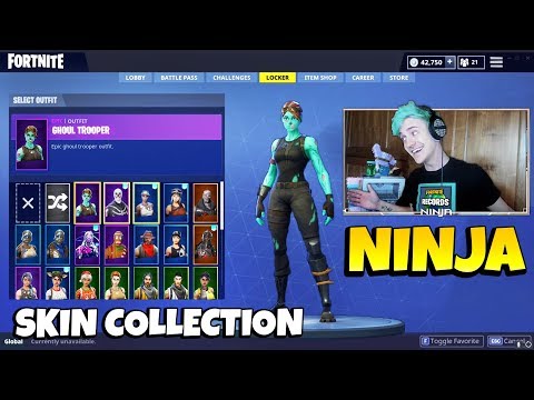 Ninja's Skin Collection With All RARE SKINS Ninja Has | Ghoul Trooper, Christmas Skins & More!