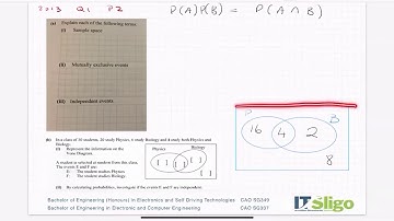 Probability 2013 Q1 Paper 2 Leaving Cert Higher Level