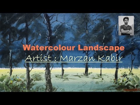 Watercolour  Landscape Demo । Marzan Kabir