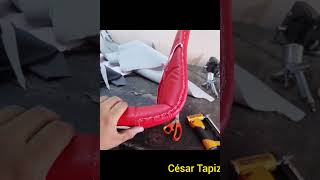 Bancos para barra de comedor.  Tapizados en vinil rojo 👌👌