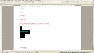 Corso Php MySql - GUIDA 16 / ciclo for