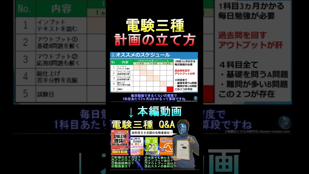 電験三種の勉強計画の立て方はコレ! #電験 #ビルメン #設備管理 #電気主任技術者 #資格 #勉強
