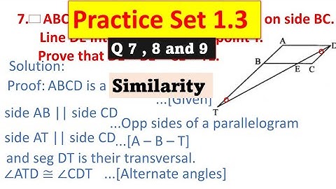 practice set 1.3/ question no 7,8 and 9/ similarity/ 10th class