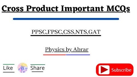 Cross product / Vector product Important MCQs I Modern Physics MCQs I I Learn Physics