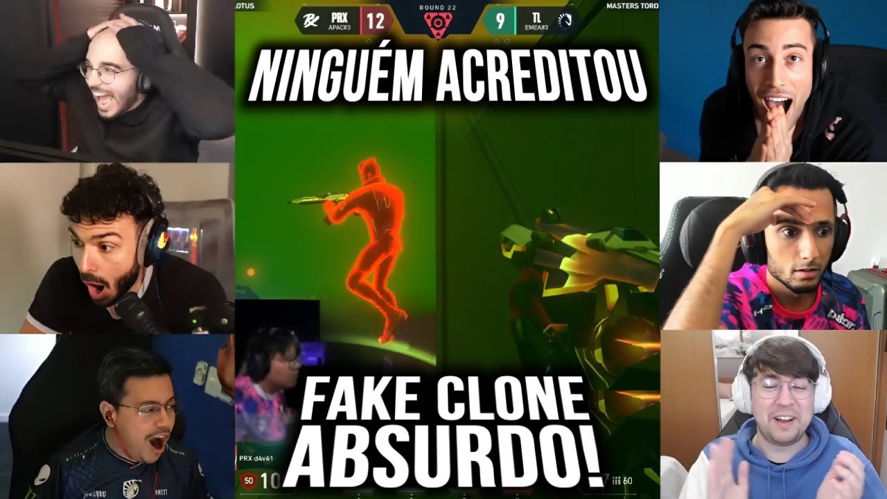 REAÇÃO DO MUNDO COM A JOGADA MAIS ABSURDA DO VALORANT O FAKE CLONE DO KAMO NO MASTERS!