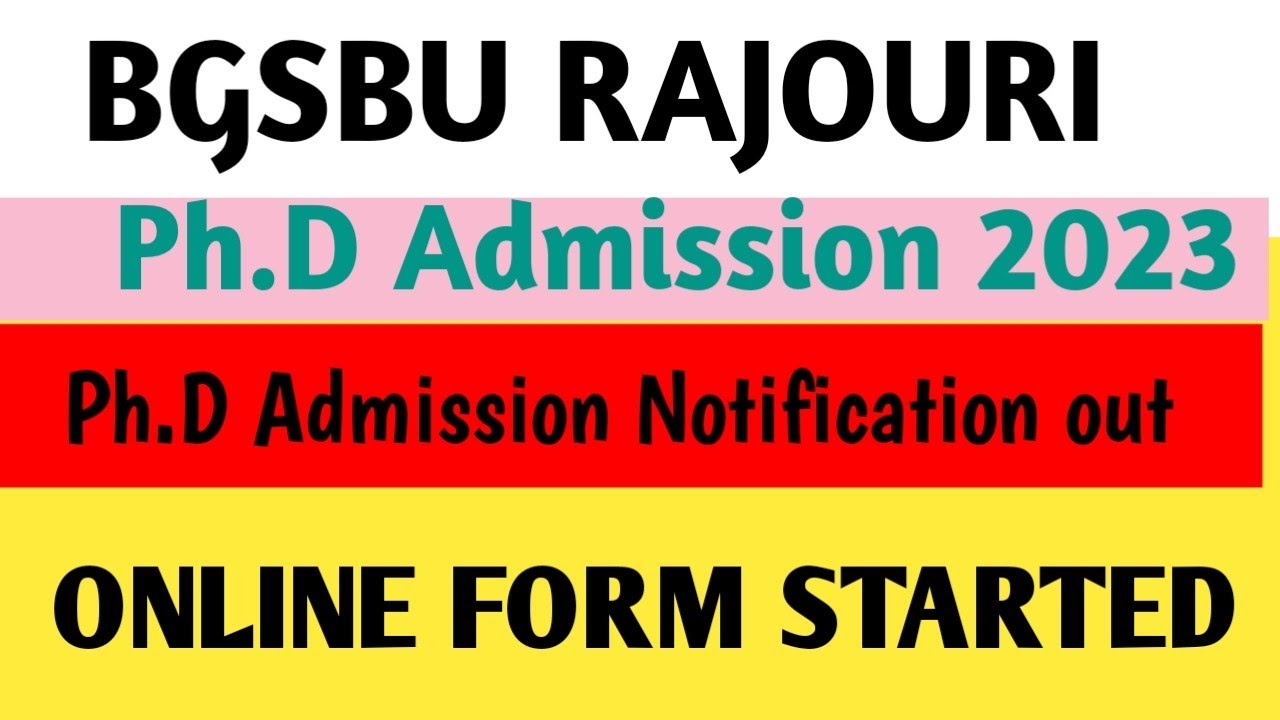 BGSBU || Ph.D Admission Notification  out 2023 || Baba Ghulam Shah badshah uni Admission started