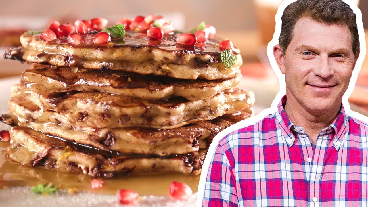 Bobby Flay Makes Chocolate Chip-Pistachio Pancakes | Brunch @ Bobby’s | Food Network