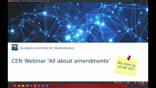 CEN webinar: all about amendments!