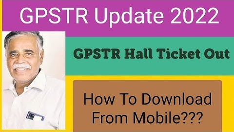 GPSTR Hall Ticket Out ||How To Download