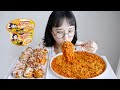 타코야끼와 신상 4가지 치즈 불닭볶음면 먹방❤불닭 + 타코야끼 진짜 지구정복 가능할 듯 REALSOUND MUKBANG | Fire spicy noodles :D