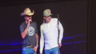 Jason Aldean at the Bridgestone Arena in Nashville, TN, with surprise guest Morgan Wallen.